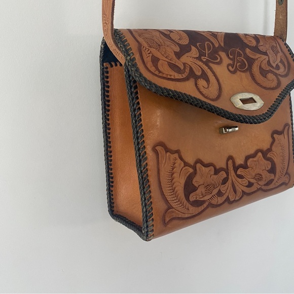 Vintage Tooled Leather Bag - Picture 3 of 10